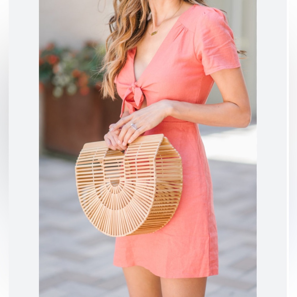 SOCIALITE JILLIAN ORANGE TIE FRONT DRESS SIZE M WOMEN’S